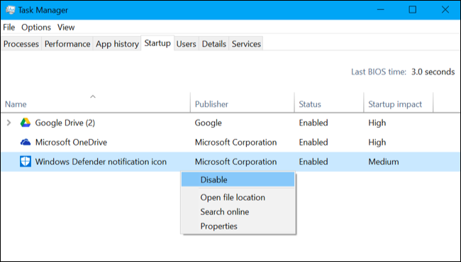 Hướng dẫn tắt Icon Windows Defender