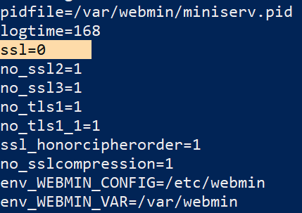 This web server is running in SSL mode in Virtualmin